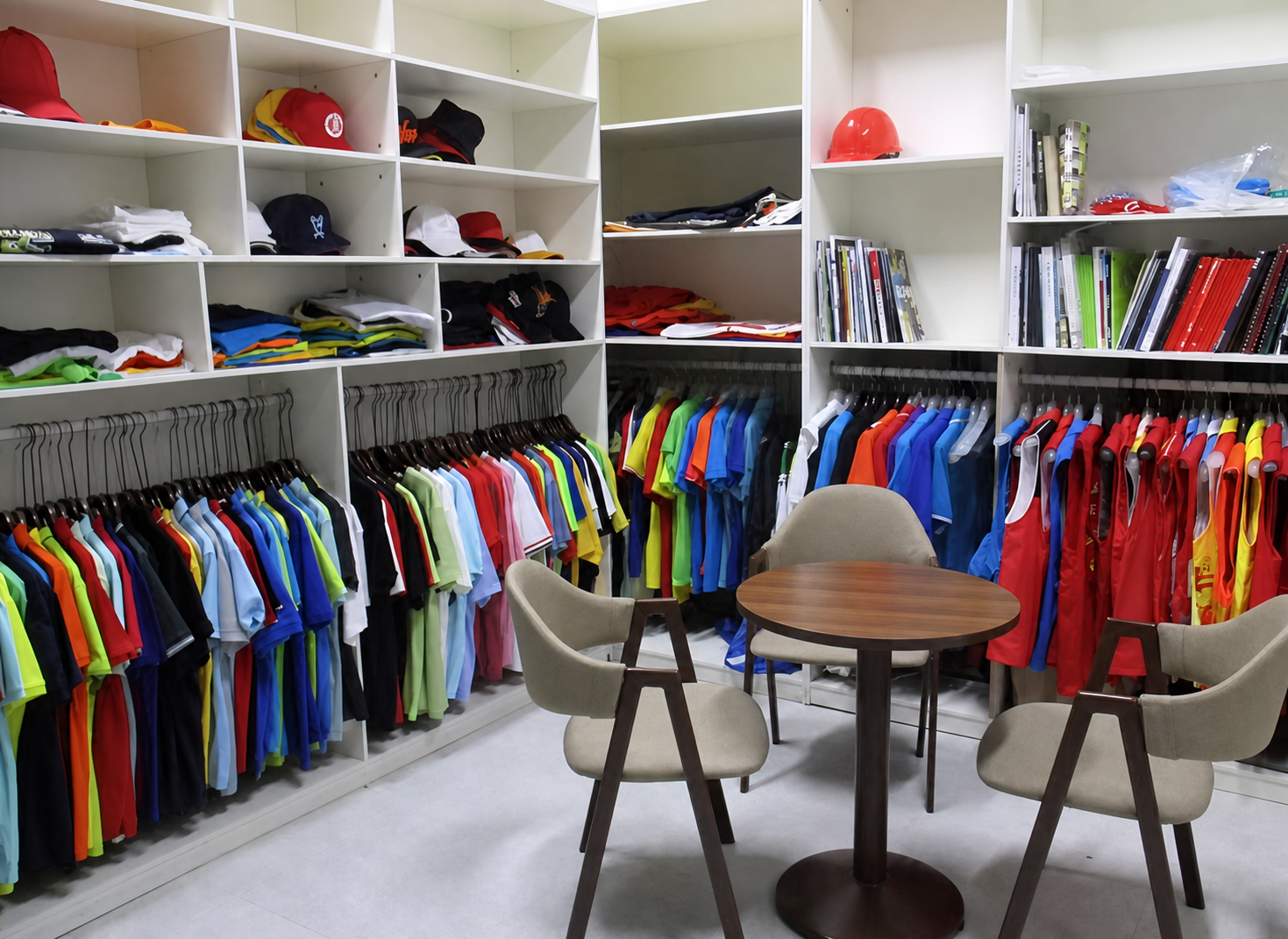 Bekleidungsmuster im Showroom des Herstellers